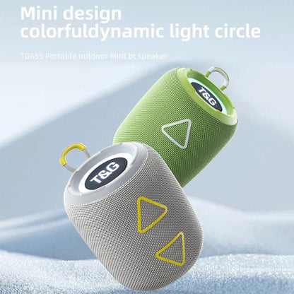 T&G TG655 Outdoor Portable TWS Wireless Bluetooth Speaker LED Light Stereo Subwoofer(Green) - Desktop Speaker by T&G | Online Shopping UK | buy2fix