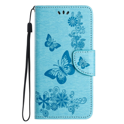 For Samsung Galaxy S24 Ultra 5G Butterfly Embossed Flip Leather Phone Case(Blue) by buy2fix