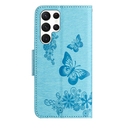 For Samsung Galaxy S24 Ultra 5G Butterfly Embossed Flip Leather Phone Case(Blue) by buy2fix