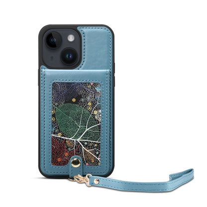 For iPhone 15 Plus ESEBLE Star Series Lanyard Holder Card Slot Phone Case(Blue) - iPhone 15 Plus Cases by ESEBLE | Online Shopping UK | buy2fix