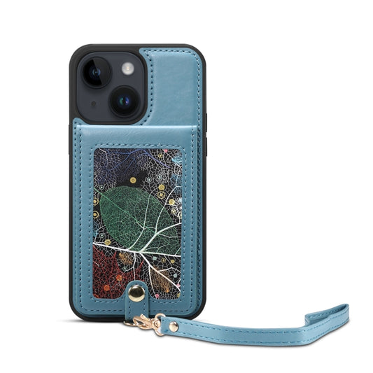 For iPhone 15 Plus ESEBLE Star Series Lanyard Holder Card Slot Phone Case(Blue) - iPhone 15 Plus Cases by ESEBLE | Online Shopping UK | buy2fix