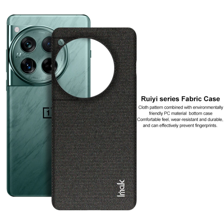 For OnePlus 12 5G imak Ruiyi Series Cloth Texture PU + PC Phone Case(Black) - OnePlus Cases by imak | Online Shopping UK | buy2fix