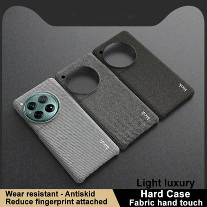 For OnePlus 12 5G imak Ruiyi Series Cloth Texture PU + PC Phone Case(Dark Grey) - OnePlus Cases by imak | Online Shopping UK | buy2fix