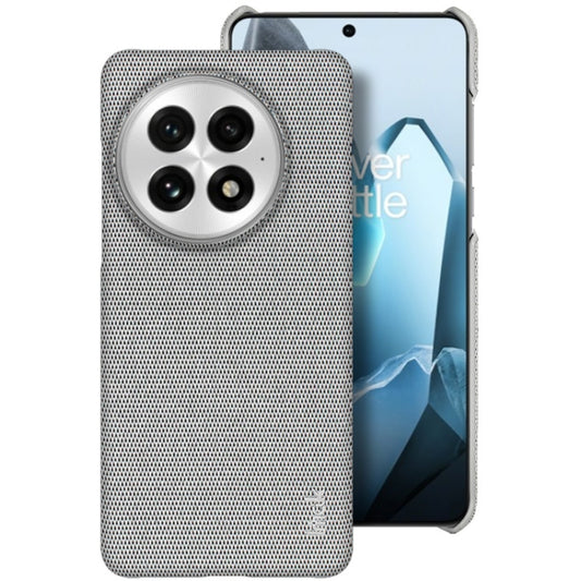 For OnePlus 13 imak Ruiyi Series Cloth Texture PU + PC Phone Case(Light Grey) by imak