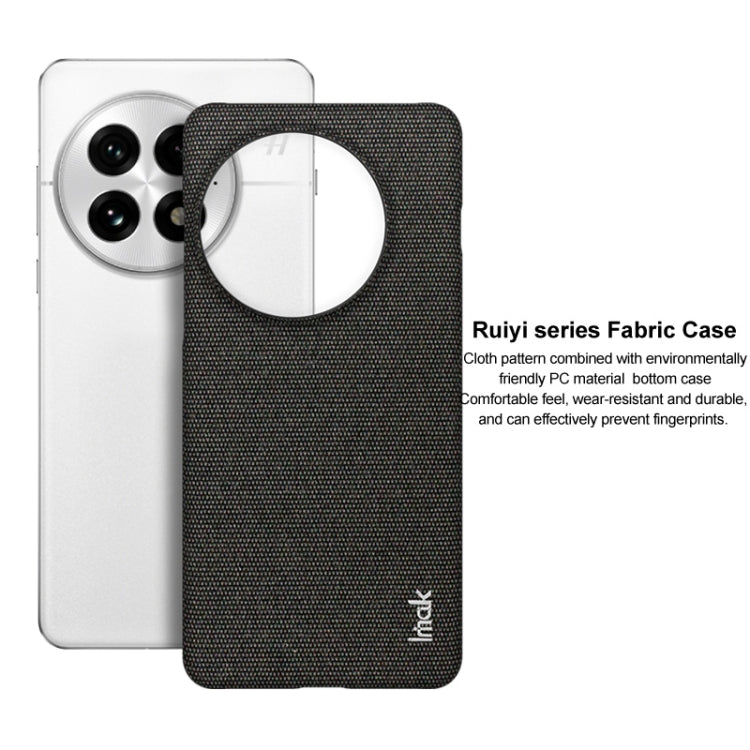 For OnePlus 13 imak Ruiyi Series Cloth Texture PU + PC Phone Case(Light Grey) by imak