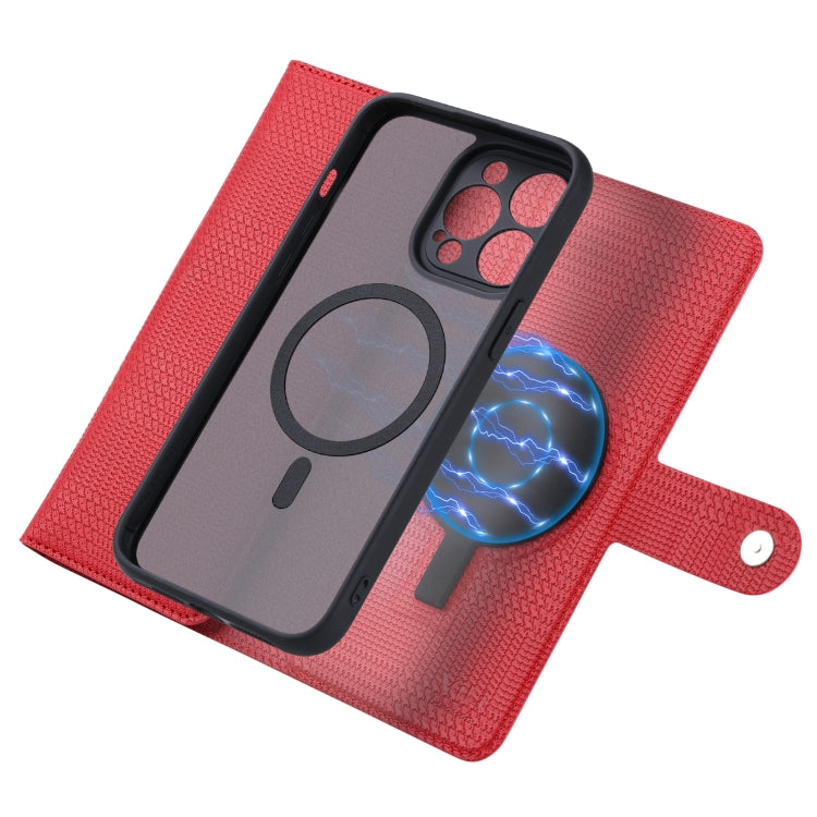 For iPhone 13 ViLi GHB Series MagSafe Magnetic Zipper Leather Phone Case(Red) - iPhone 13 Cases by ViLi | Online Shopping UK | buy2fix