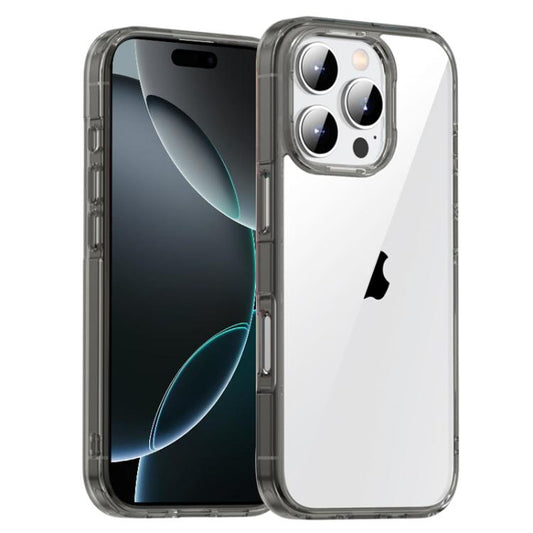For iPhone 16 Pro iPAKY Aurora Series Shockproof PC + TPU Protective Phone Case(Transparent Black) - iPhone 16 Pro Cases by iPAKY | Online Shopping UK | buy2fix