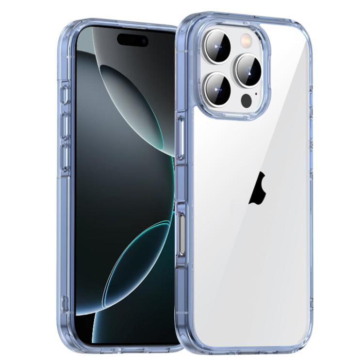 For iPhone 16 Pro iPAKY Aurora Series Shockproof PC + TPU Protective Phone Case(Transparent Blue) - iPhone 16 Pro Cases by iPAKY | Online Shopping UK | buy2fix