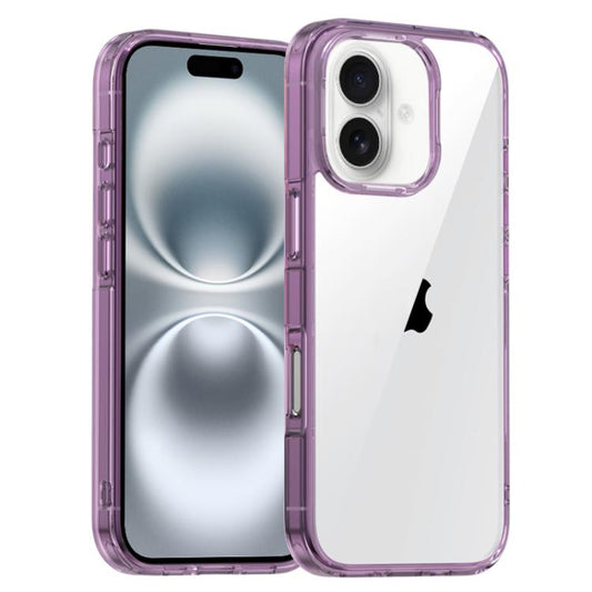 For iPhone 16 Plus iPAKY Aurora Series Shockproof PC + TPU Protective Phone Case(Transparent Purple) - iPhone 16 Plus Cases by iPAKY | Online Shopping UK | buy2fix