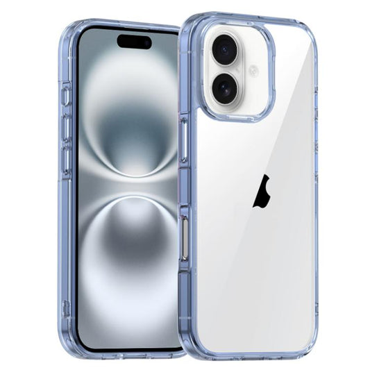 For iPhone 16 iPAKY Aurora Series Shockproof PC + TPU Protective Phone Case(Transparent Blue) - iPhone 16 Cases by iPAKY | Online Shopping UK | buy2fix