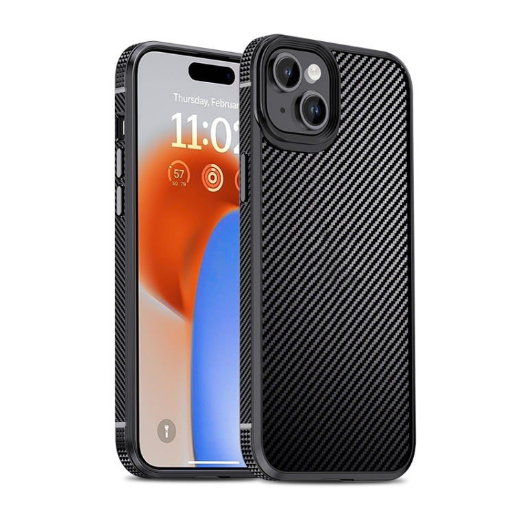 For iPhone 15 Plus iPAKY MG Series Carbon Fiber PC + TPU Protective Phone Case(Black) - iPhone 15 Plus Cases by iPAKY | Online Shopping UK | buy2fix