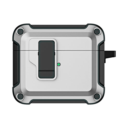 For AirPods 3 TPU + PC Wireless Bluetooth Earphone Protective Case with Switch Lock & Hook(Grey) by buy2fix