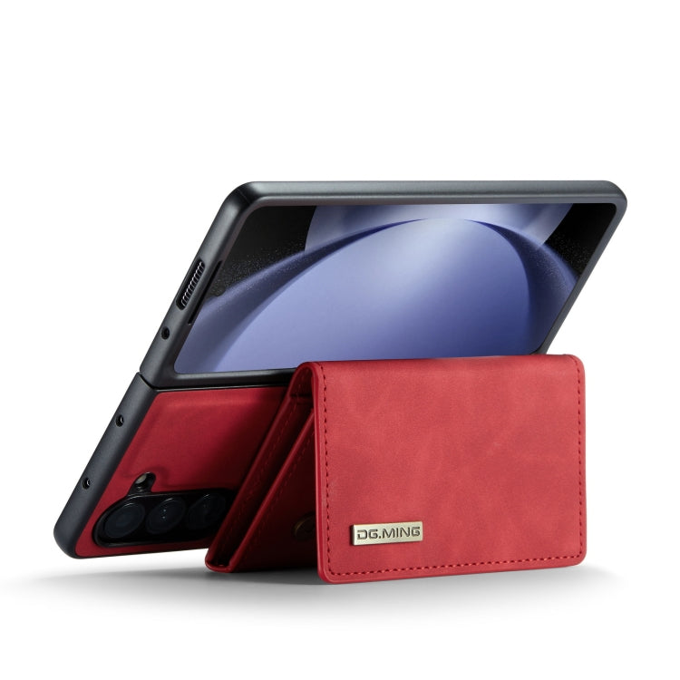 For Samsung Galaxy Z Fold5 DG.MING M1 Series 3-Fold Multi Card Wallet + Magnetic Phone Case(Red) by DG.MING