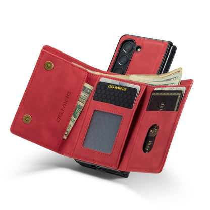 For Samsung Galaxy Z Fold5 DG.MING M1 Series 3-Fold Multi Card Wallet + Magnetic Phone Case(Red) by DG.MING