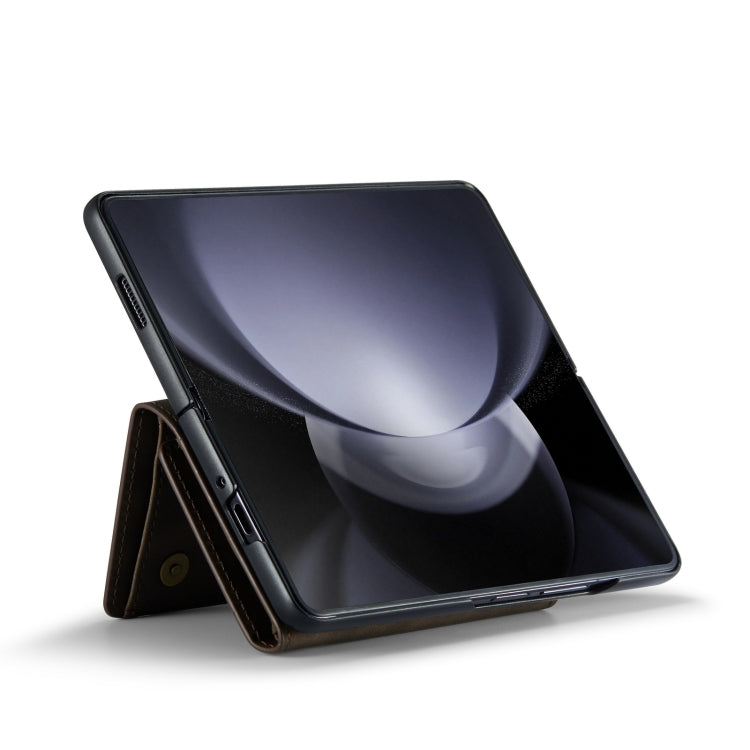 For Samsung Galaxy Z Fold5 DG.MING M1 Series 3-Fold Multi Card Wallet + Magnetic Phone Case(Coffee) by DG.MING