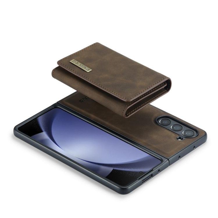 For Samsung Galaxy Z Fold5 DG.MING M1 Series 3-Fold Multi Card Wallet + Magnetic Phone Case(Coffee) by DG.MING