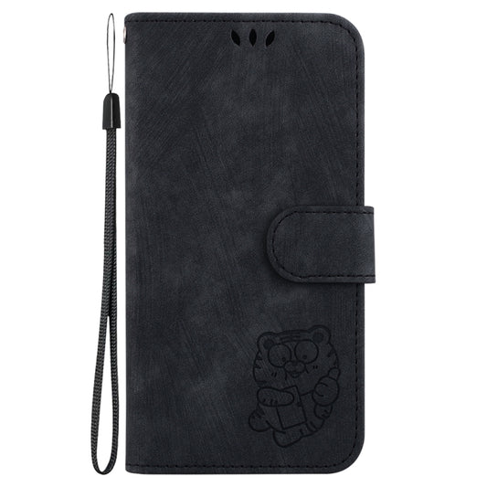 For Motorola Edge 2024 Little Tiger Embossed Leather Phone Case(Black) by buy2fix
