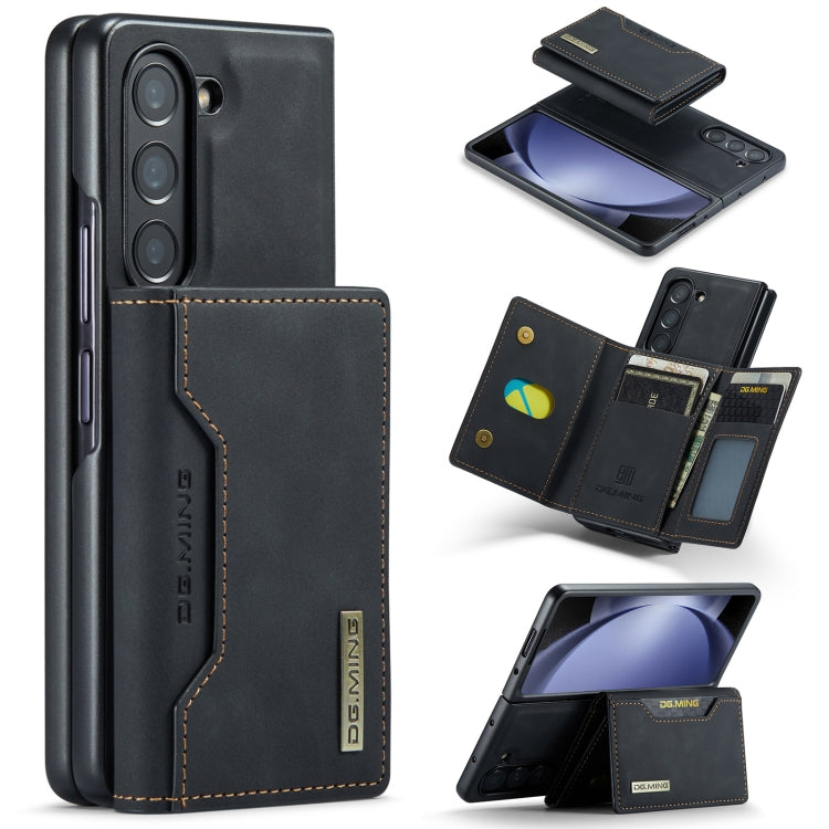 For Samsung Galaxy Z Fold5 DG.MING M2 Series 3-Fold Multi Card Bag + Magnetic Phone Case(Black) by DG.MING