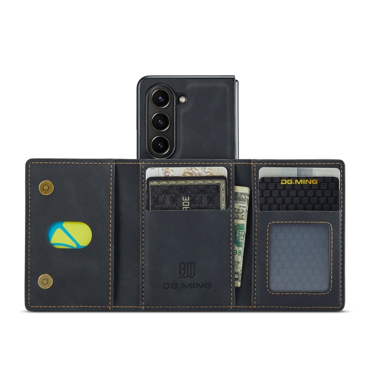 For Samsung Galaxy Z Fold5 DG.MING M2 Series 3-Fold Multi Card Bag + Magnetic Phone Case(Black) by DG.MING