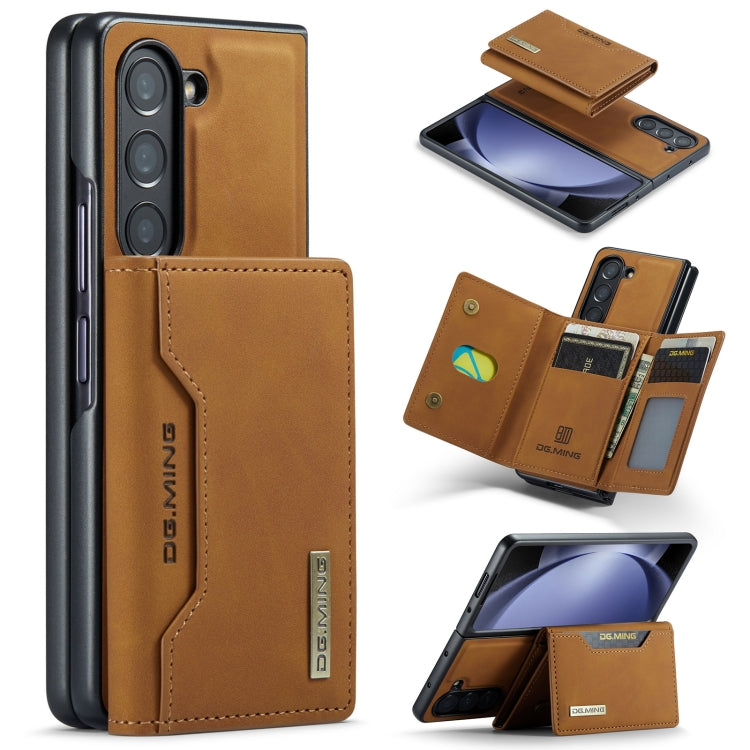 For Samsung Galaxy Z Fold5 DG.MING M2 Series 3-Fold Multi Card Bag + Magnetic Phone Case(Brown) by DG.MING