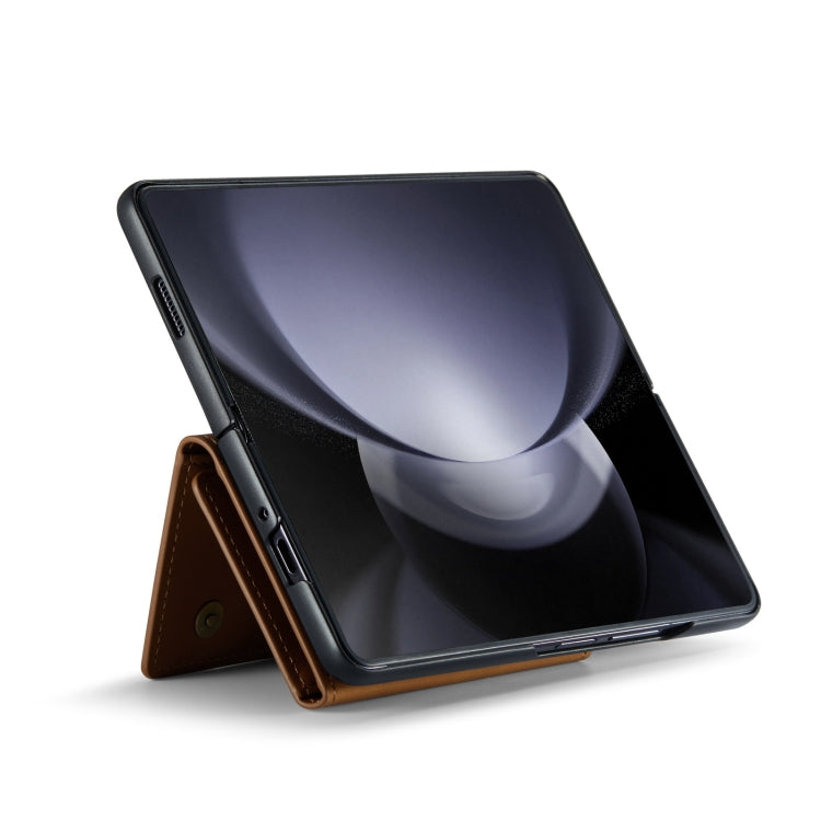 For Samsung Galaxy Z Fold5 DG.MING M2 Series 3-Fold Multi Card Bag + Magnetic Phone Case(Brown) by DG.MING