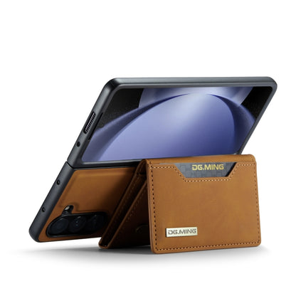 For Samsung Galaxy Z Fold5 DG.MING M2 Series 3-Fold Multi Card Bag + Magnetic Phone Case(Brown) by DG.MING