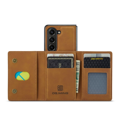 For Samsung Galaxy Z Fold5 DG.MING M2 Series 3-Fold Multi Card Bag + Magnetic Phone Case(Brown) by DG.MING