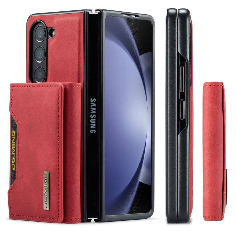 For Samsung Galaxy Z Fold5 DG.MING M2 Series 3-Fold Multi Card Bag + Magnetic Phone Case(Red) by DG.MING