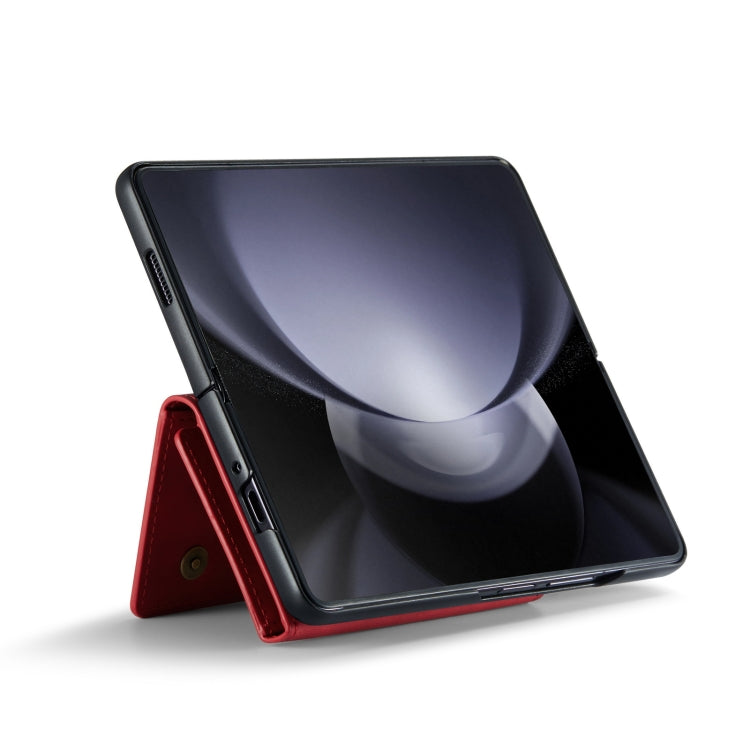 For Samsung Galaxy Z Fold5 DG.MING M2 Series 3-Fold Multi Card Bag + Magnetic Phone Case(Red) by DG.MING