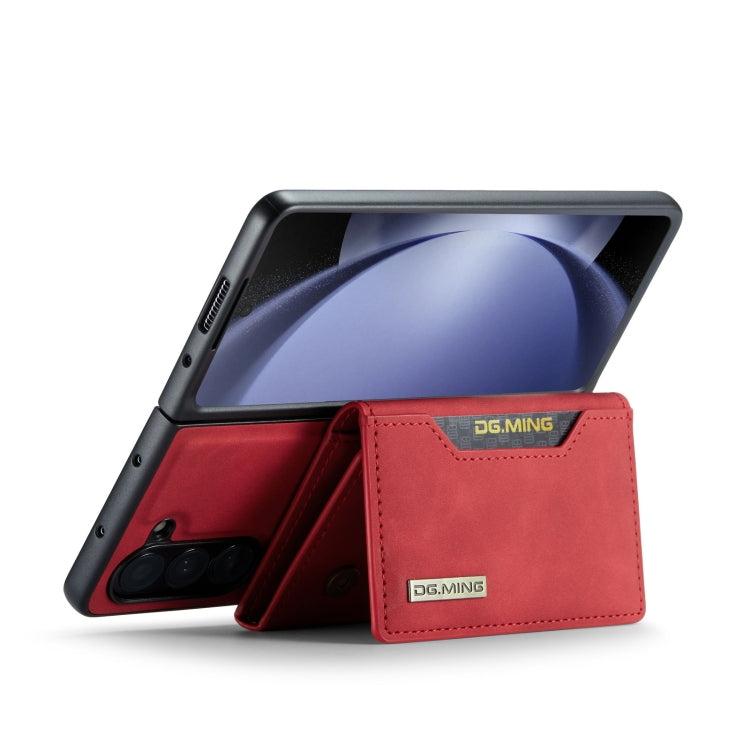 For Samsung Galaxy Z Fold5 DG.MING M2 Series 3-Fold Multi Card Bag + Magnetic Phone Case(Red) by DG.MING