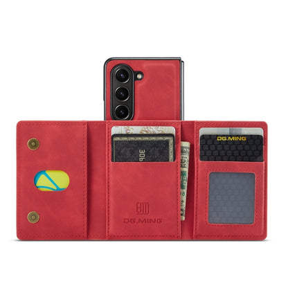 For Samsung Galaxy Z Fold5 DG.MING M2 Series 3-Fold Multi Card Bag + Magnetic Phone Case(Red) by DG.MING