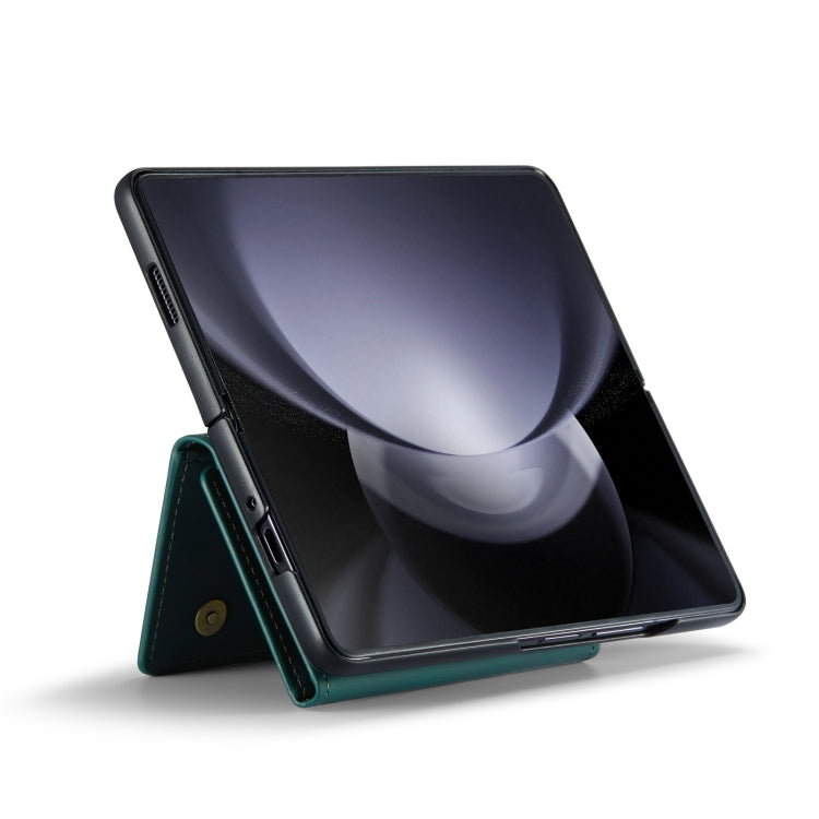 For Samsung Galaxy Z Fold5 DG.MING M2 Series 3-Fold Multi Card Bag + Magnetic Phone Case(Green) by DG.MING