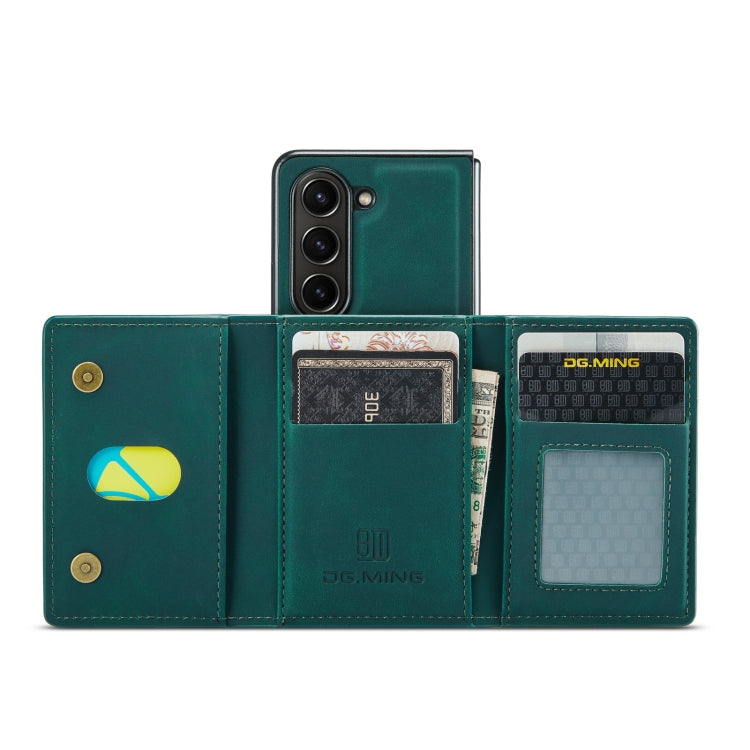 For Samsung Galaxy Z Fold5 DG.MING M2 Series 3-Fold Multi Card Bag + Magnetic Phone Case(Green) by DG.MING