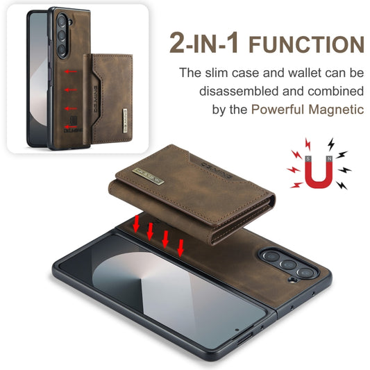 For Samsung Galaxy Z Fold6 DG.MING M2 Series 3-Fold Multi Card Bag + Magnetic Phone Case(Coffee) by DG.MING