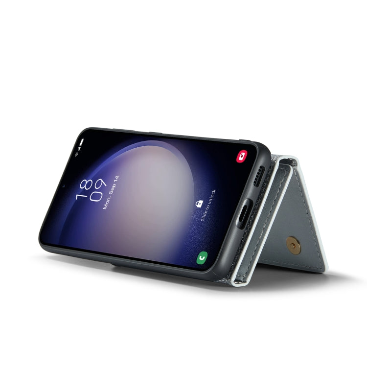 For Samsung Galaxy S23 FE 5G DG.MING M3 Series Glitter Powder Card Bag Leather Case(Silver) by DG.MING