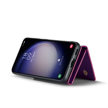 For Samsung Galaxy S23 FE 5G DG.MING M3 Series Glitter Powder Card Bag Leather Case(Dark Purple) by DG.MING