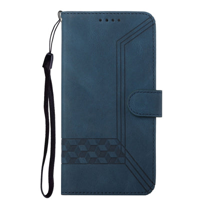 For iPhone 16 Plus Cubic Skin Feel Flip Leather Phone Case(Blue) - iPhone 16 Plus Cases by buy2fix | Online Shopping UK | buy2fix