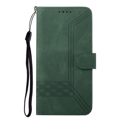 For iPhone 17 Pro Max Cubic Skin Feel Flip Leather Phone Case(Green) - iPhone 17 Pro Max Cases by buy2fix | Online Shopping UK | buy2fix