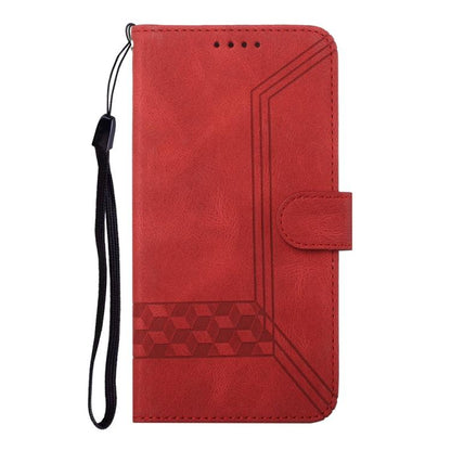 For iPhone 17 Pro Max Cubic Skin Feel Flip Leather Phone Case(Red) - iPhone 17 Pro Max Cases by buy2fix | Online Shopping UK | buy2fix