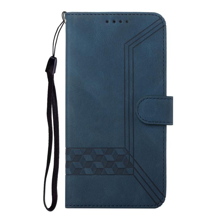 For iPhone 17 Pro Cubic Skin Feel Flip Leather Phone Case(Blue) - iPhone 17 Pro Cases by buy2fix | Online Shopping UK | buy2fix