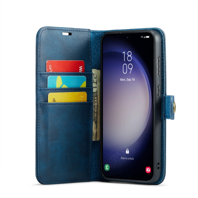 For Samsung Galaxy S23 FE 5G DG.MING Crazy Horse Texture Detachable Magnetic Leather Case(Blue) by DG.MING