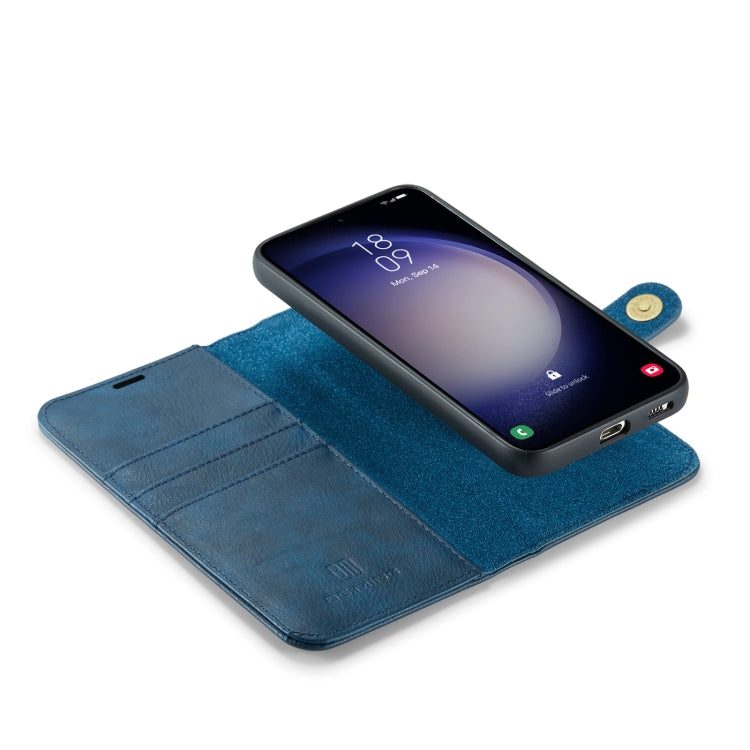 For Samsung Galaxy S23 FE 5G DG.MING Crazy Horse Texture Detachable Magnetic Leather Case(Blue) by DG.MING