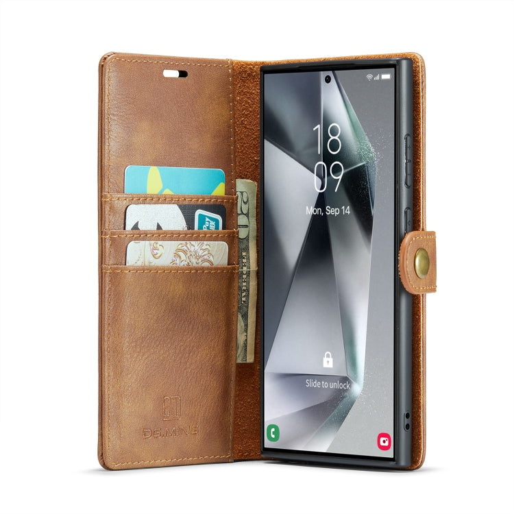 For Samsung Galaxy S24 Ultra 5G DG.MING Crazy Horse Texture Detachable Magnetic Leather Case(Brown) - Galaxy S24 Ultra 5G Cases by DG.MING | Online Shopping UK | buy2fix