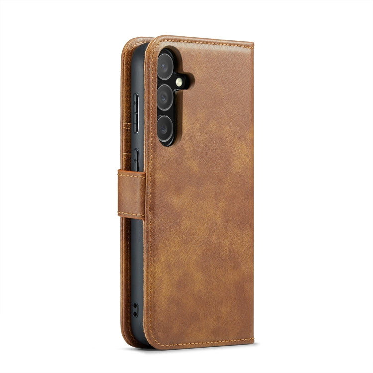 For Samsung Galaxy S24 5G DG.MING Crazy Horse Texture Detachable Magnetic Leather Case(Brown) - Galaxy S24 5G Cases by DG.MING | Online Shopping UK | buy2fix