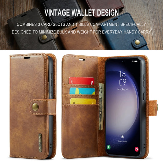 For Samsung Galaxy A55 5G DG.MING Crazy Horse Texture Detachable Magnetic Leather Case(Brown) by DG.MING