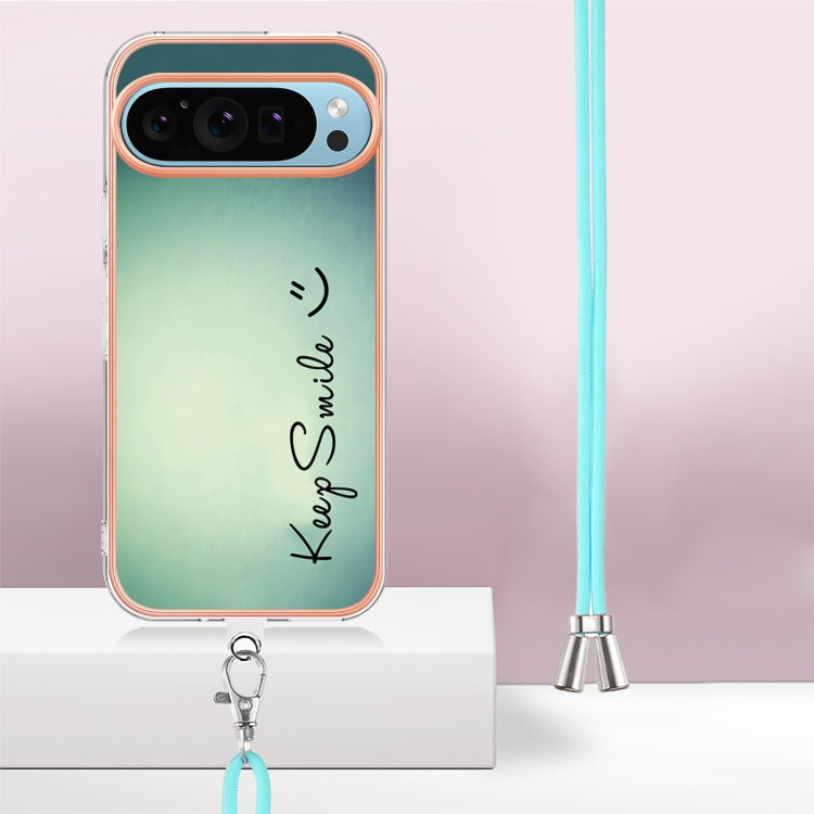 For Google Pixel 9 Pro XL Electroplating Dual-side IMD Phone Case with Lanyard(Smile) by buy2fix