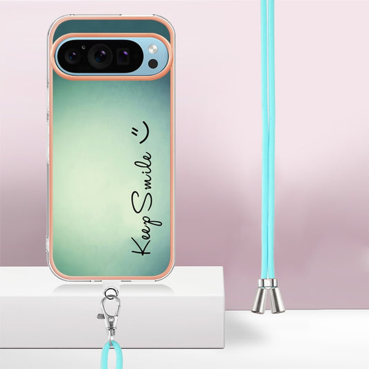 For Google Pixel 9 Pro XL Electroplating Dual-side IMD Phone Case with Lanyard(Smile) by buy2fix