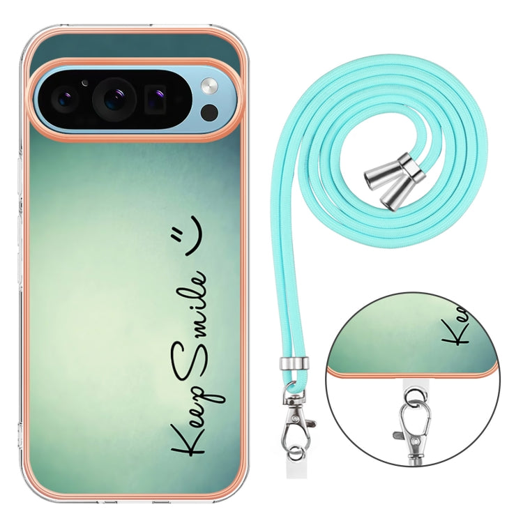 For Google Pixel 9 Pro XL Electroplating Dual-side IMD Phone Case with Lanyard(Smile) by buy2fix
