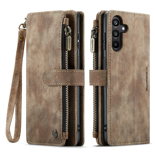 For Samsung Galaxy A15 CaseMe C30 Card Slots Zipper Wallet Leather Phone Case(Brown) by CaseMe