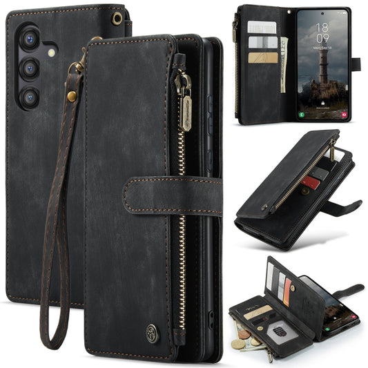For Samsung Galaxy A55 5G CaseMe C30 Card Slots Zipper Wallet Leather Phone Case(Black) by CaseMe